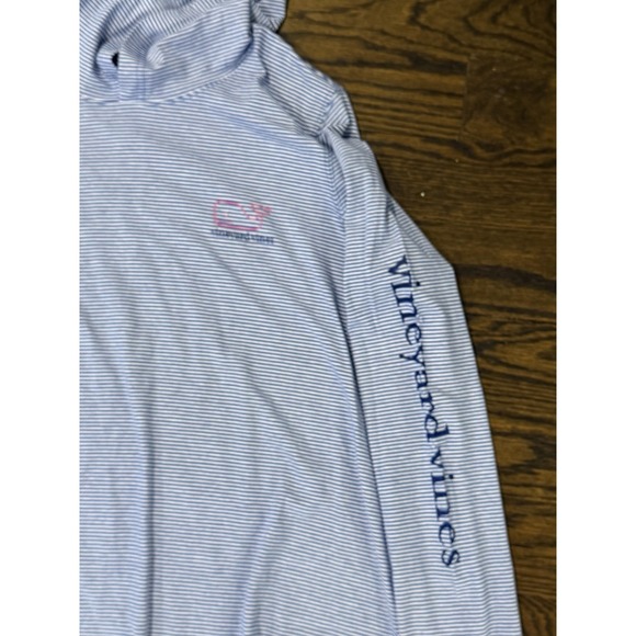 Vineyard Vines Shirt Womens XL Blue Pink Edgartown Pullover Hoodie Preppy - Picture 2 of 7